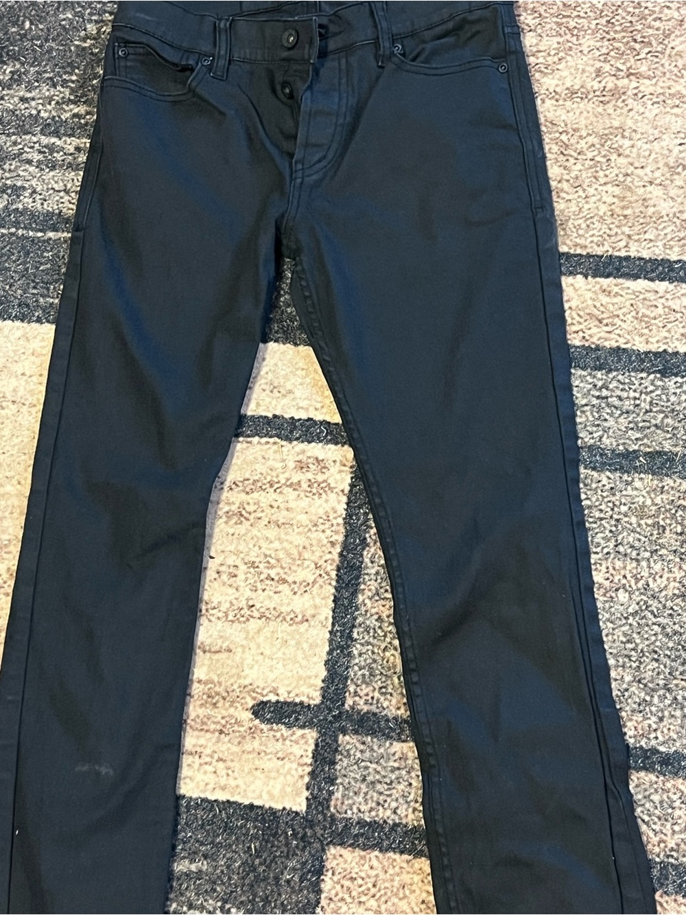 RUDE Black Slim Straight Jeans